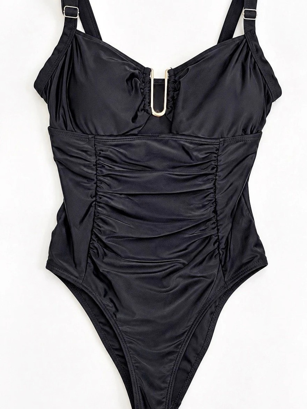 Ruched One Piece in Black Size Medium Like New